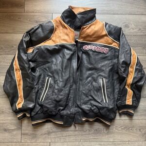 Extasy James & John Leather Bomber Jacket 4XL Tiger Eagle Embroidered RARE Vtg